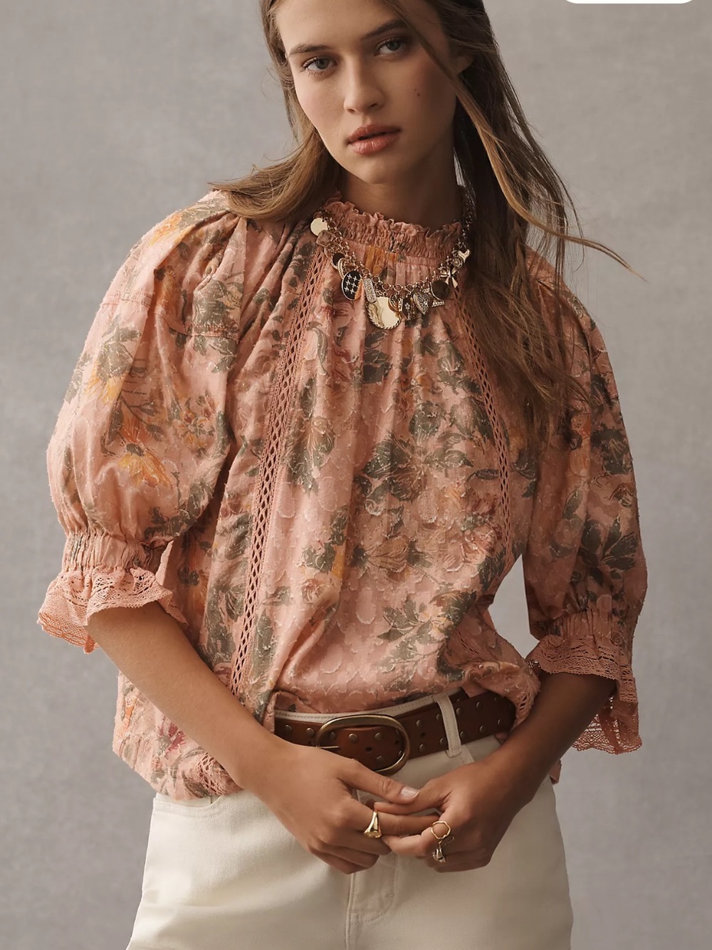 Pilcro Puff-Sleeve High-Neck Blouse. It was a rental, I never wore.
